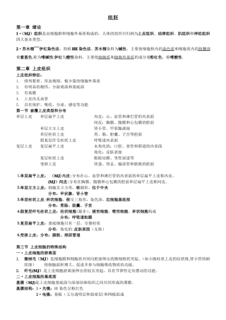 组织与胚胎学重点整理