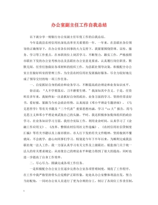 办公室副主任工作自我总结