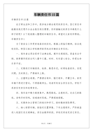 车辆责任书15篇