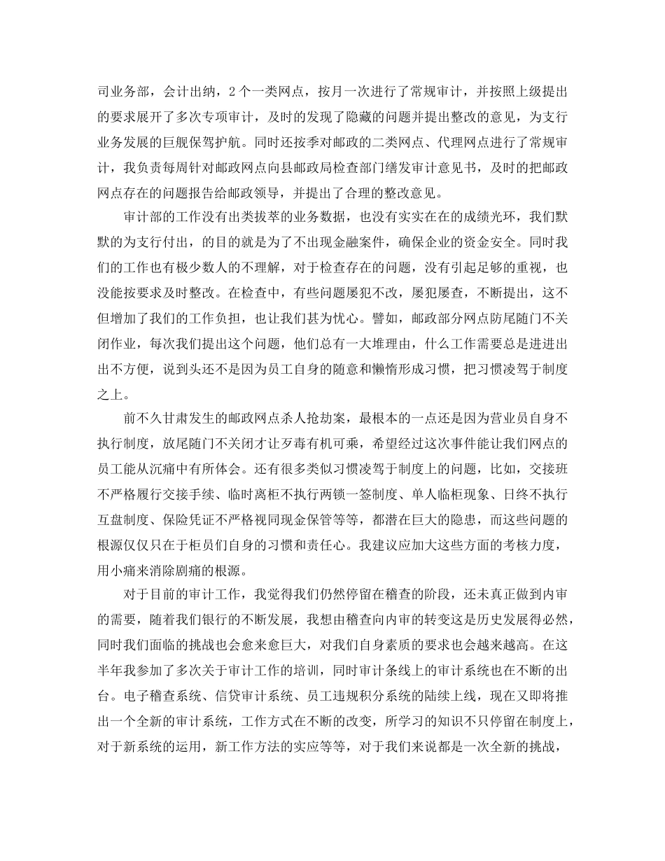 银行审计师工作计划模板 _第2页