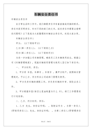 车辆安全责任书