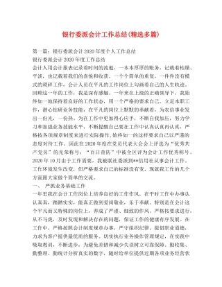 银行委派会计工作总结(精选多篇) 