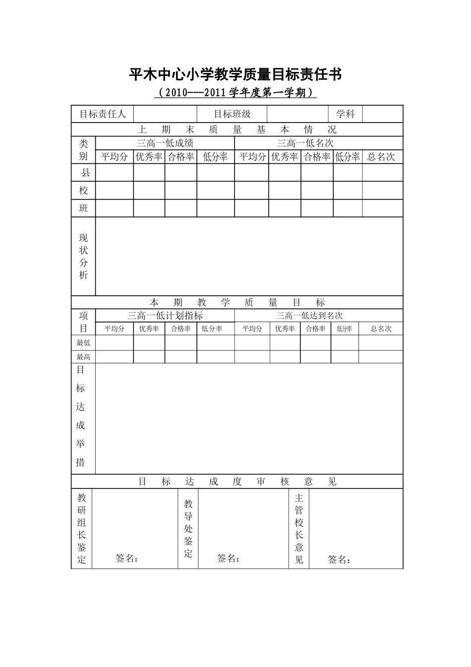教学质量目标责任书_第1页