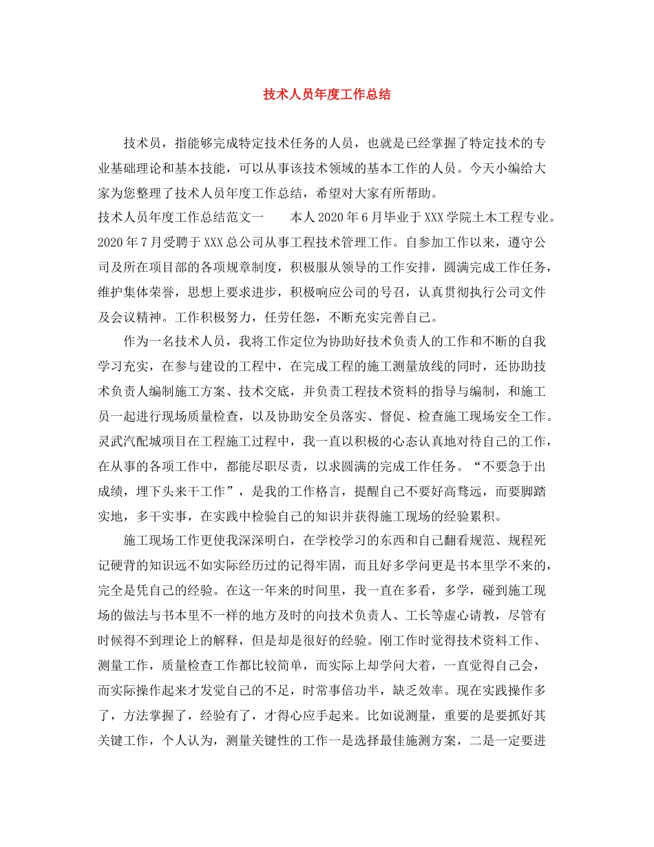 技术人员年度工作总结_第1页