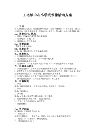 武术操比赛方案