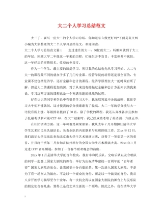大二个人学习总结范文