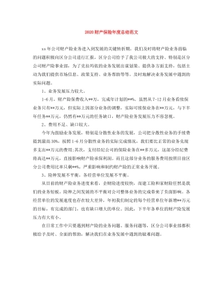 财产保险年度总结范文