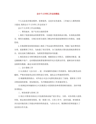 会计个人年终工作总结精选