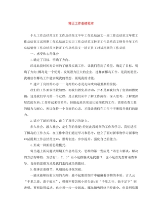 转正工作总结范本