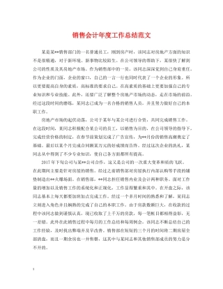 销售会计年度工作总结范文