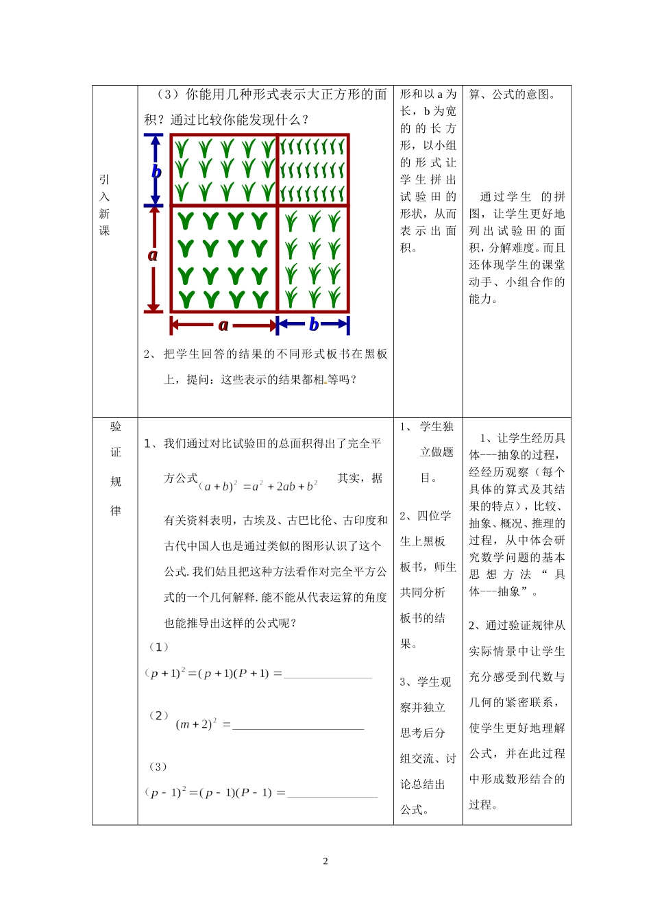 完全平方公式的教学设计_第2页
