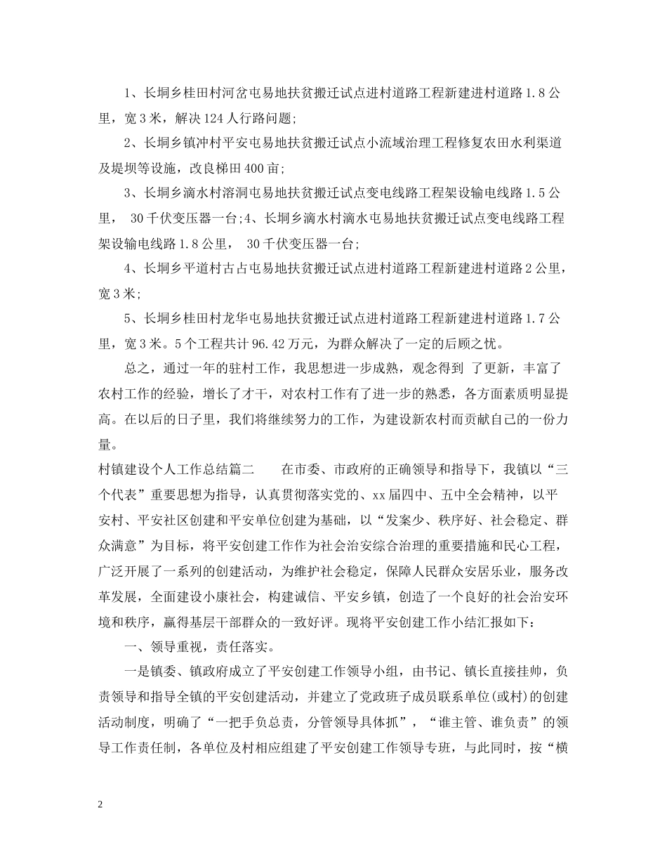 村镇建设个人工作总结_第2页