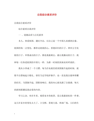 自我综合素质评价