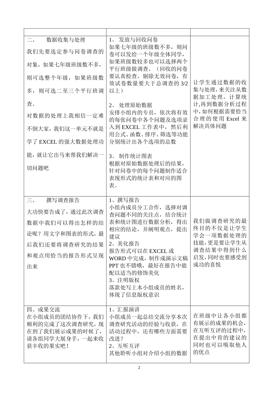 七上信息教案：第19课《综合实践——做调查研究》1_第2页