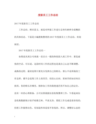 新员工工作总结2