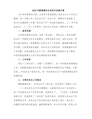 2022年新能源安全活动年实施方案