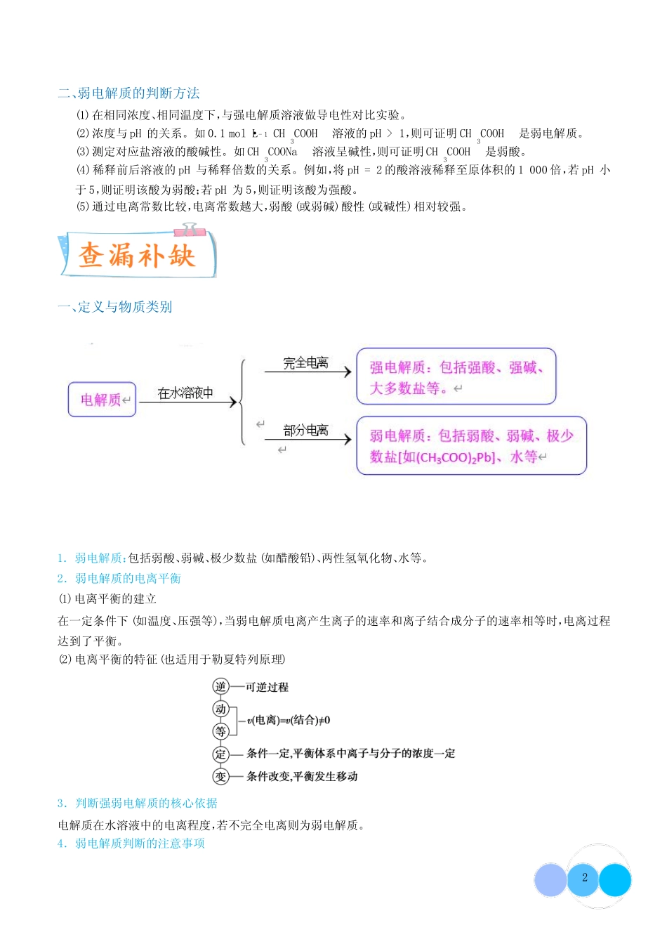 强弱电解质的判断与比较--2024年高考化学考点微专题(学生版)_第2页