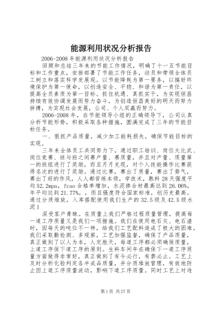 能源利用状况分析报告