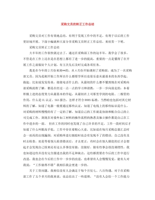 采购文员的转正工作总结