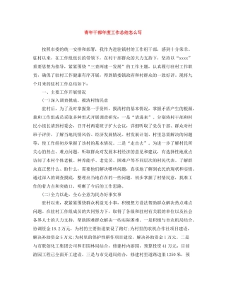 青年干部年度工作总结怎么写