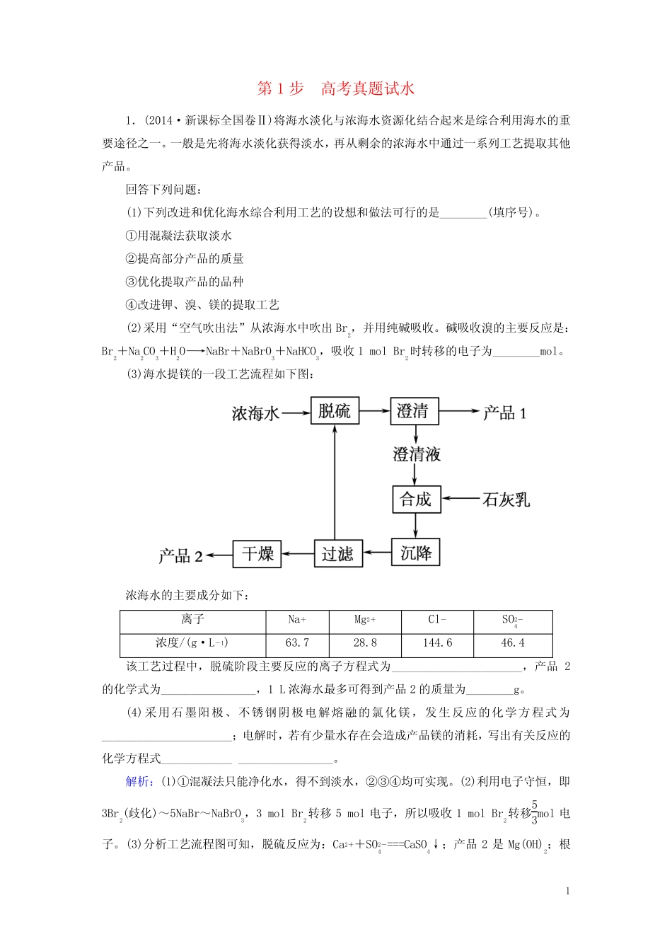 讲练测2017届高考化学一轮复习模块六选修部分专题十六化学与技术考点..._第1页