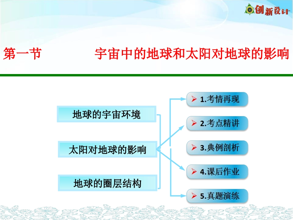 第一节宇宙中的地球和太阳对地球的影响_第1页