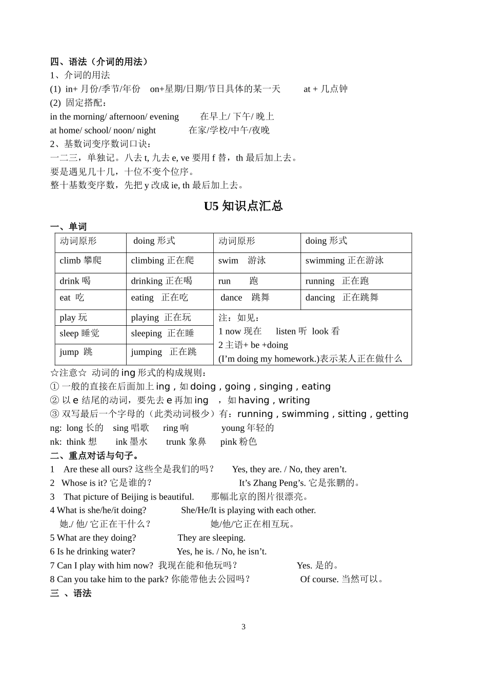 新PEP英语五下复习资料_第3页