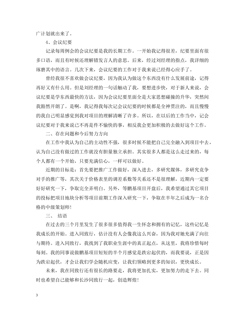 营销策划20XX年个人工作总结 _第3页