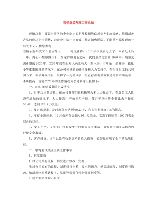 营销总监年度工作总结 