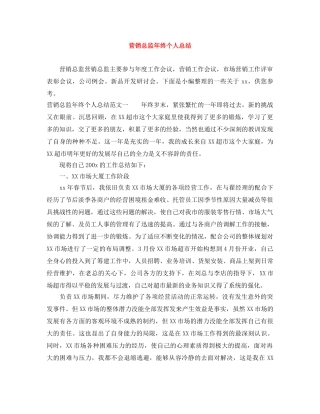 营销总监年终个人总结 