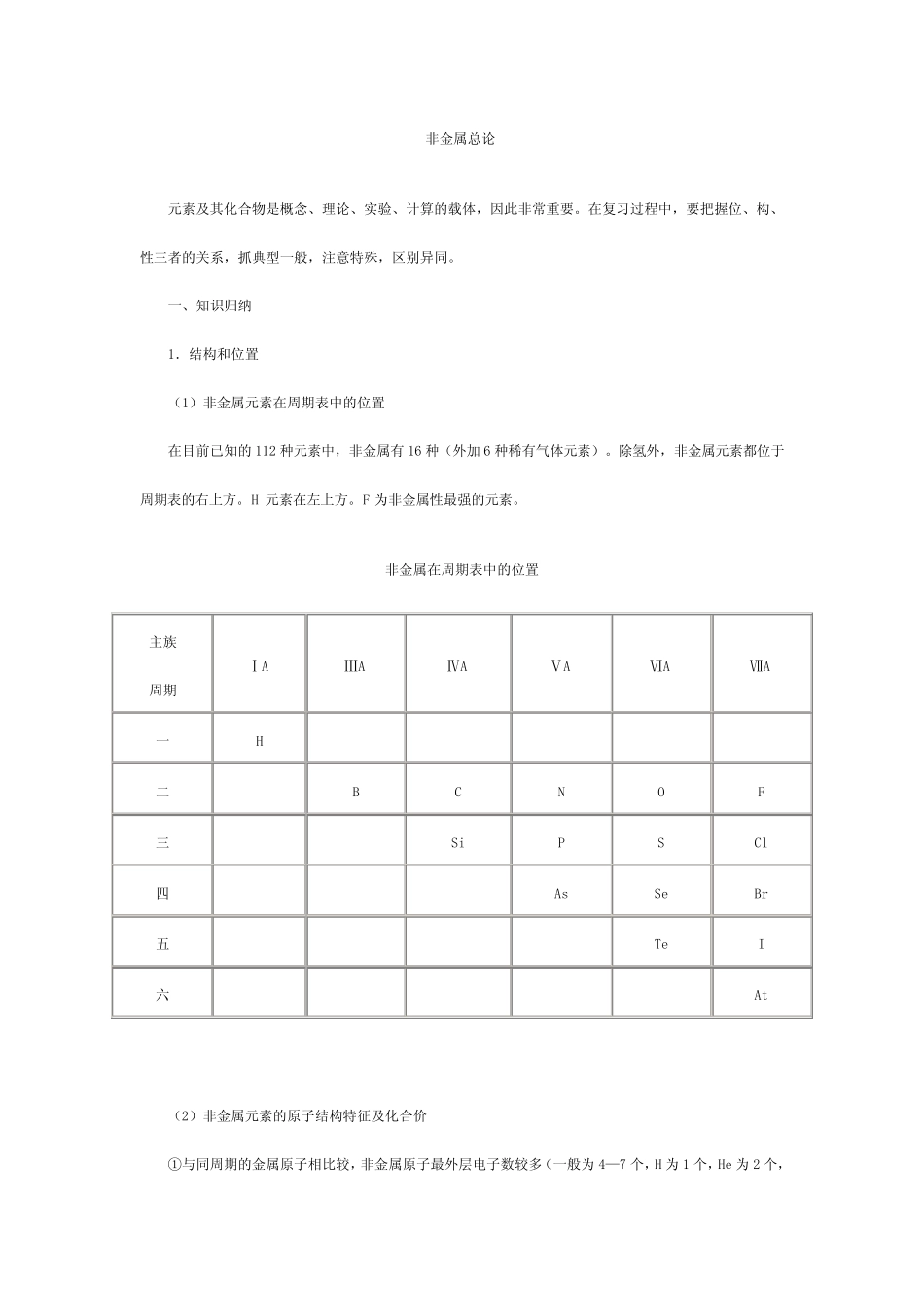 高考一轮复习--非金属总论_第1页