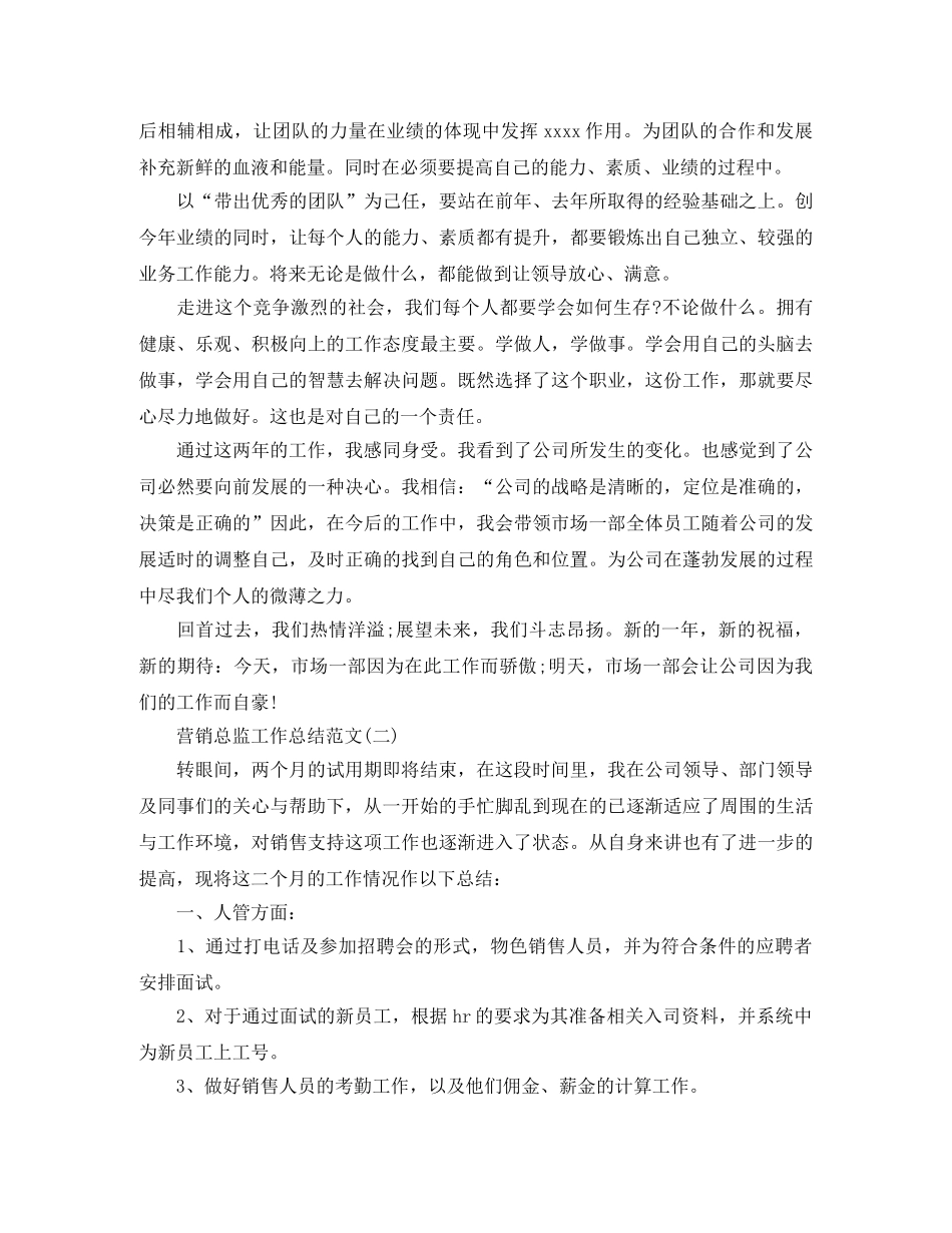 营销总监工作总结范文 _第2页