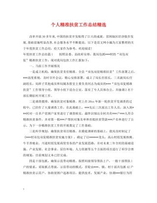 个人精准扶贫工作总结精选