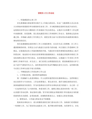 营销员2月工作总结 
