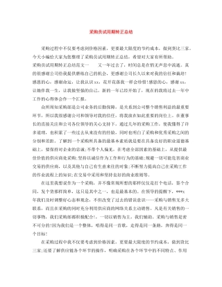 采购员试用期转正总结