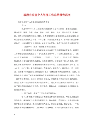 工作总结政府办公室个人年度工作总结报告范文