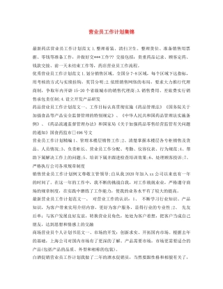 营业员工作计划集锦 