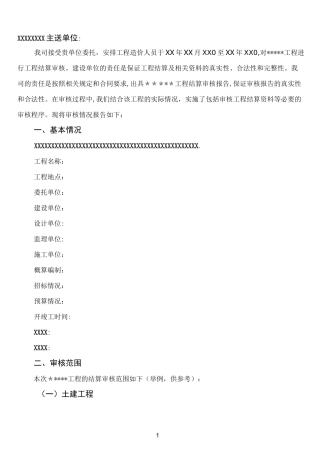 结算审核报告样板