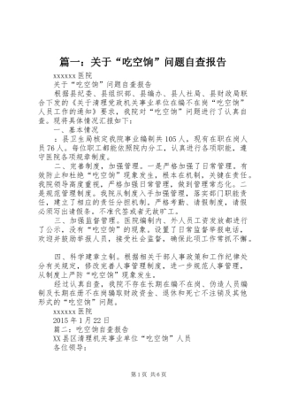 篇一：关于“吃空饷”问题自查报告