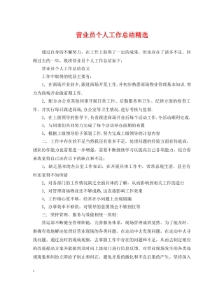 营业员个人工作总结精选 