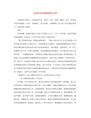 会计实习生自我总结范文3