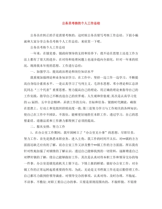 公务员考核的个人工作总结
