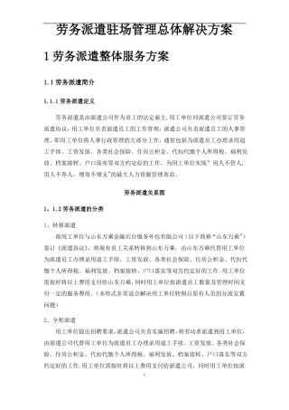 劳务派遣驻场管理制度