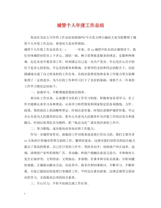 城管个人年度工作总结