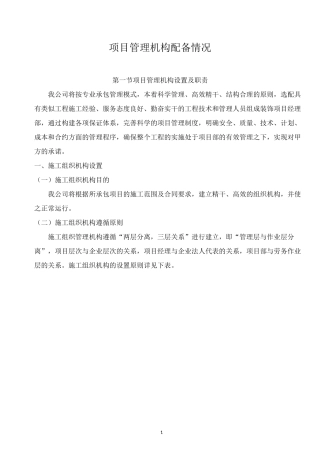 项目管理机构配备情况