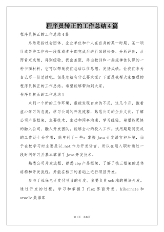 程序员转正的工作参考总结4篇