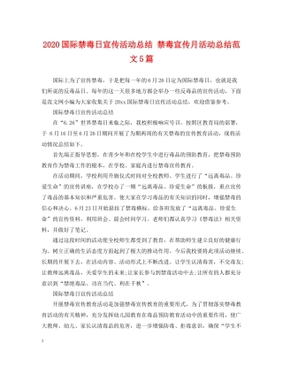 国际禁毒日宣传活动总结禁毒宣传月活动总结范文5篇
