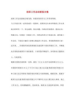 挂职工作总结新版合集