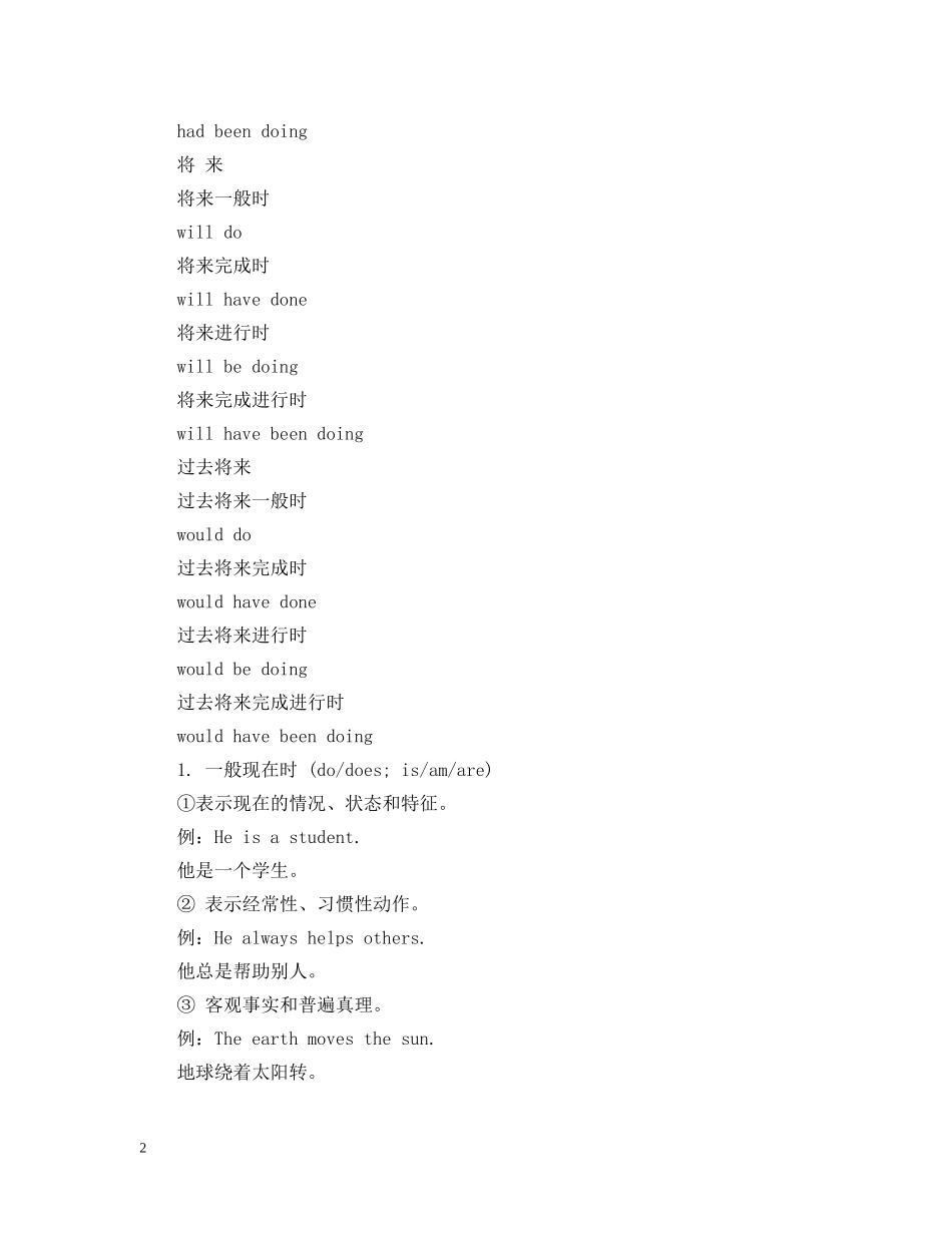 英语语法16种时态总结 _第2页