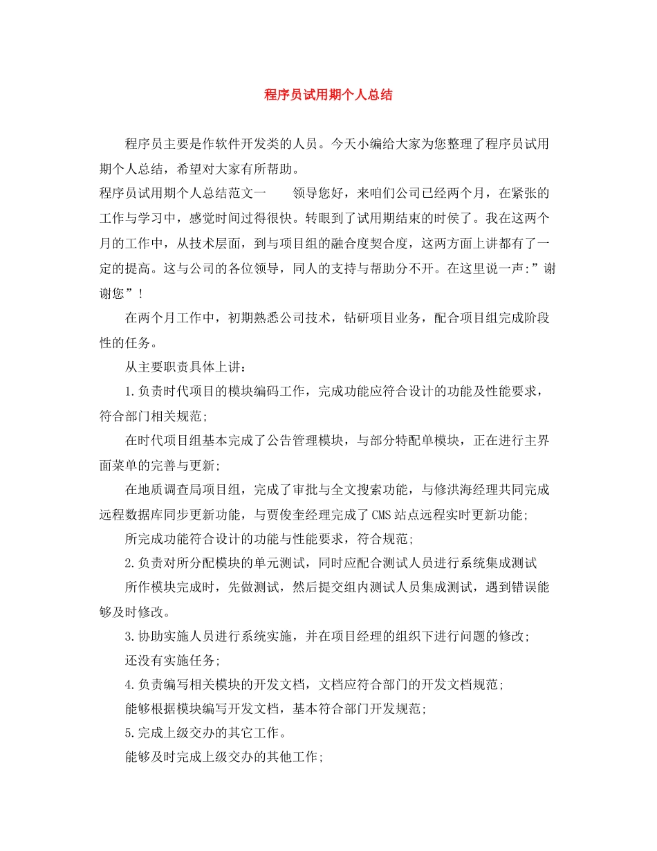 程序员试用期个人总结_第1页
